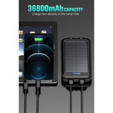 Wholesale-Solar-Charger-Power-Bank - 36800mAh Portable Charger,QC3.0 Fast Charger Dual USB Port Built-in Led Flashlight-Power Bank-Electro Vision Inc