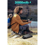 Wholesale-Solar-Charger-Power-Bank - 36800mAh Portable Charger,QC3.0 Fast Charger Dual USB Port Built-in Led Flashlight-Power Bank-Electro Vision Inc