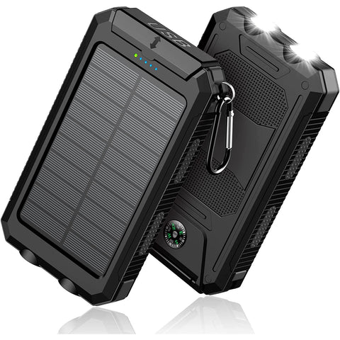 Wholesale-Solar-Charger-Power-Bank - 36800mAh Portable Charger,QC3.0 Fast Charger Dual USB Port Built-in Led Flashlight-Power Bank-Electro Vision Inc