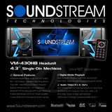 Wholesale-Soundstream VM-430HB 4.3" Bluetooth Car Stereo-Electro Vision Inc