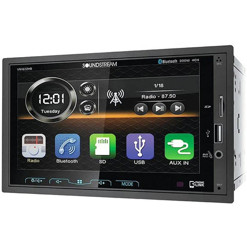 Wholesale-Soundstream VM-622HB 2-DIN Bluetooth Digital Media Receiver w/ 6.2" Touchscreen-Headunit-Electro Vision Inc