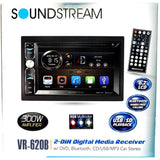Wholesale-Soundstream VR-620HB In-Dash 2-DIN 6.2" Touchscreen LCD DVD Receiver with Bluetooth-Electro Vision Inc