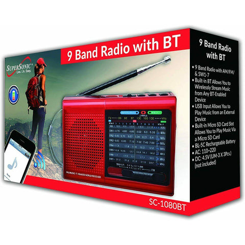 Wholesale-Supersonic SC1080 Radio 9-Band Bluetooth-Radio-Electro Vision Inc