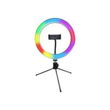 Wholesale-Supersonic SC1230RGB Sc-1230rgb Pro Live Stream 10-inch Led Selfie Rgb Ring Light With Tabletop Stand-LED Light Bulbs-Electro Vision Inc