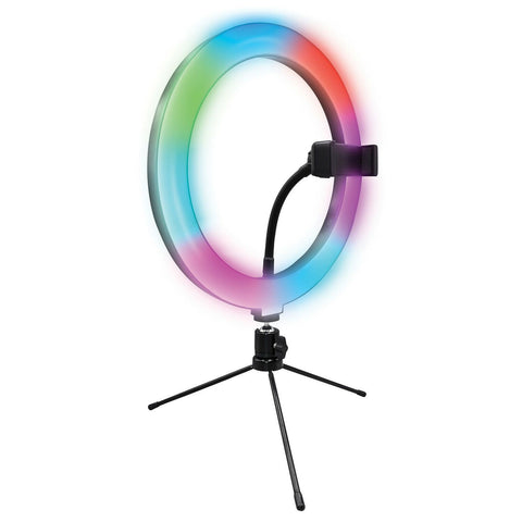 Wholesale-Supersonic SC1230RGB Sc-1230rgb Pro Live Stream 10-inch Led Selfie Rgb Ring Light With Tabletop Stand-LED Light Bulbs-Electro Vision Inc
