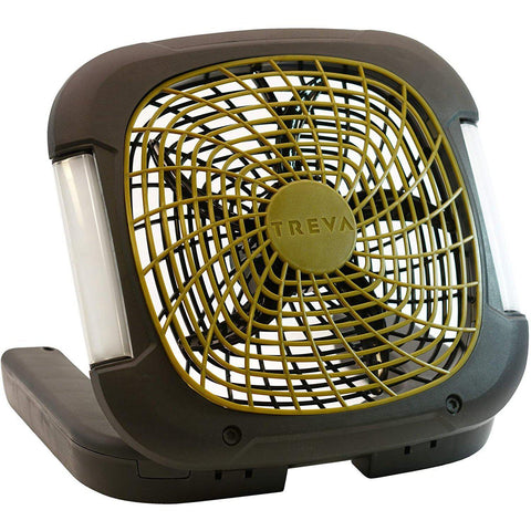 Wholesale-TREVA FD10018L 10" CAMPING FAN W LIGHTS/RECHARGEABLE-Fans-Electro Vision Inc