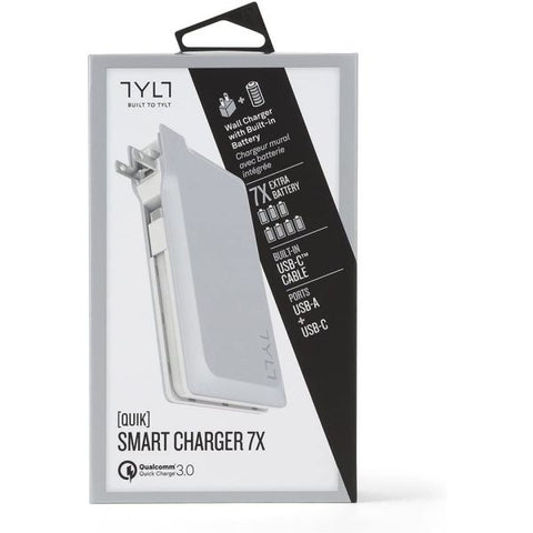 Wholesale-TYLT CSC7XSLT Portable Charger 7X 13,400 mAh for Most USB-Enabled Devices - White/silver-Power Bank-Electro Vision Inc