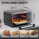 Wholesale-Toshiba TL1-AC25CZABS Toaster Oven 1700W - Black SS-Ovens-Electro Vision Inc