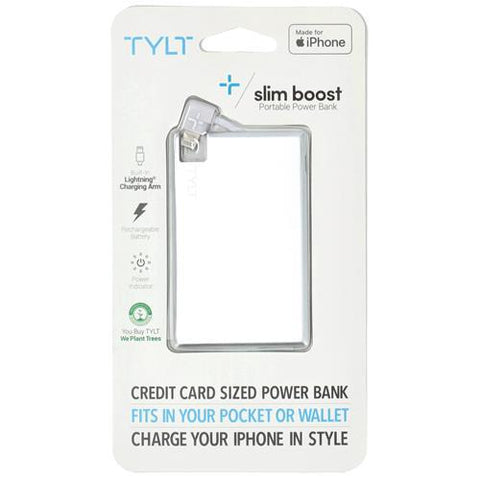 Wholesale-Tylt LIT13SBSL2TE SLIM BOOST POWER BANK LIGHTNING ARM SILVER 1300 MAh-Power Bank-Electro Vision Inc