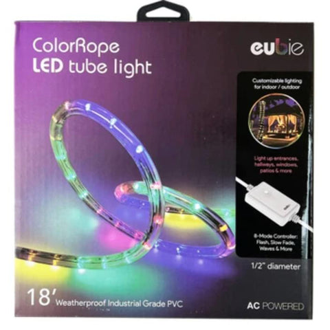 Wholesale-Tzumi Eubie LED Weatherproof 18 Foot Rope Light-LED Light-Electro Vision Inc