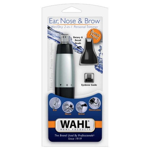 Wholesale-Wahl 5560-3808 Wet/Dry 2-in-1 Head Trimmer (Ear, Nose, & Brow)-Men's Grooming-Electro Vision Inc
