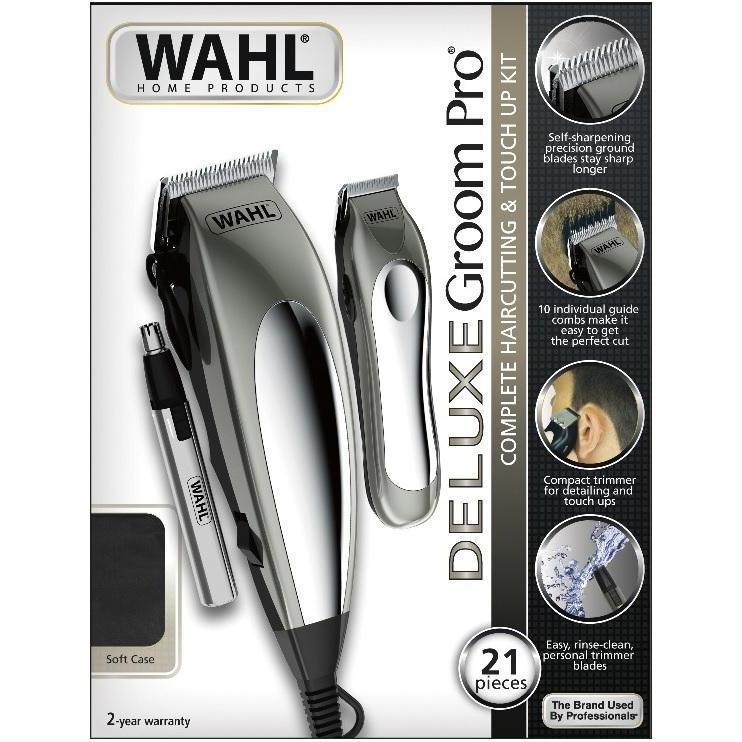 Wholesale-Wahl 79305-3608 Deluxe Groom Pro Clipper Kit 21 Piece-Beauty and Grooming-Electro Vision Inc