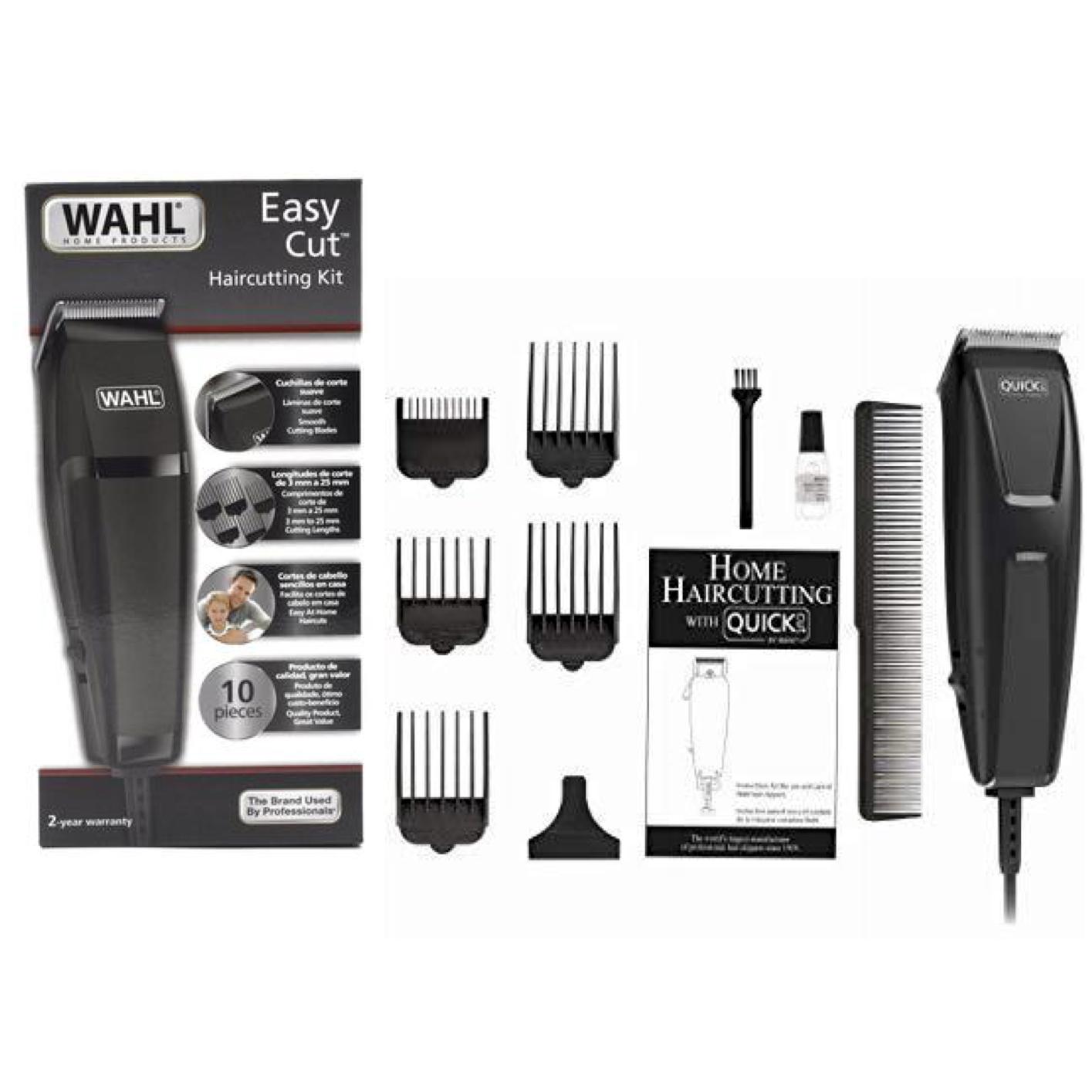 Wholesale-Wahl 9314-3208 Easy Cut Haircutting Kit 10pcs Black-Beauty and Grooming-Electro Vision Inc