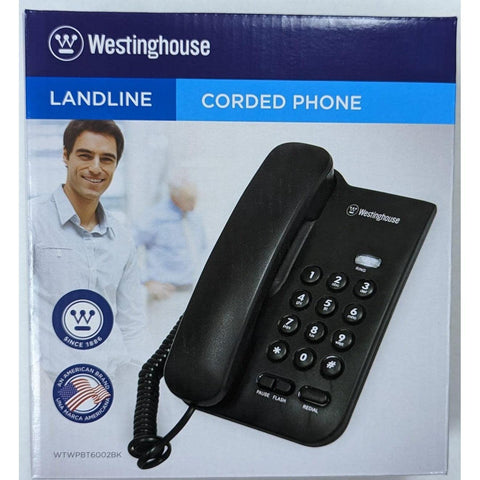 Wholesale-Westinghouse WTWPBT6002BK Telephone Wired - Black-Phone-Electro Vision Inc