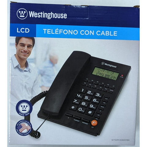 Wholesale-Westinghouse WTWPCID8001B Telephone Wired - Black-Phone-Electro Vision Inc