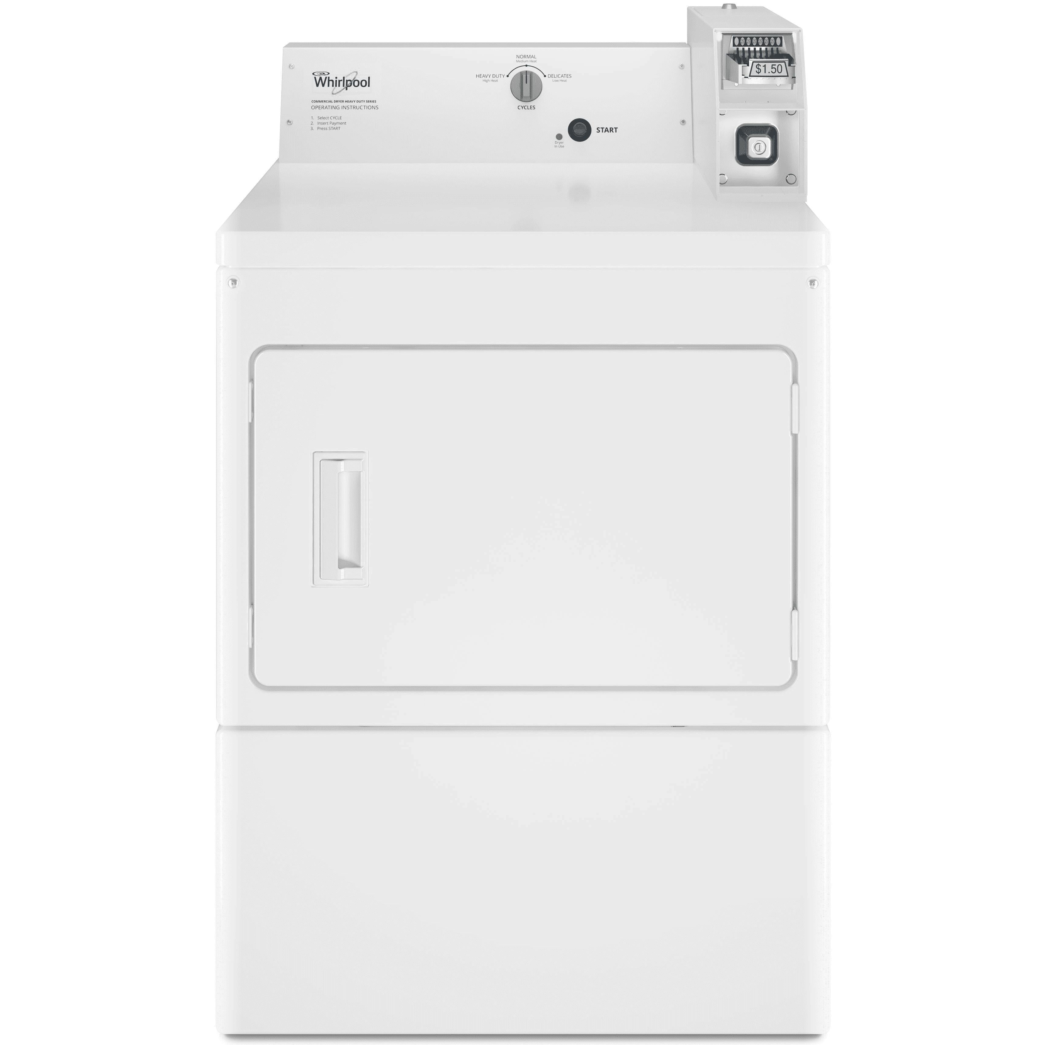 Wholesale-Whirlpool CEM2745FQ Commercial Single Load Electric Dryer 27" - Coin Slide-Dryer-Electro Vision Inc