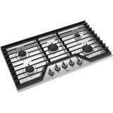 Wholesale-Whirlpool WCG55US6HS 36 in. Gas Cooktop in Black with 5 Burners and EZ-2-LIFT Hinged Cast-Iron Grates-Electro Vision Inc