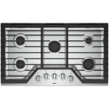 Wholesale-Whirlpool WCG55US6HS 36 in. Gas Cooktop in Black with 5 Burners and EZ-2-LIFT Hinged Cast-Iron Grates-Electro Vision Inc