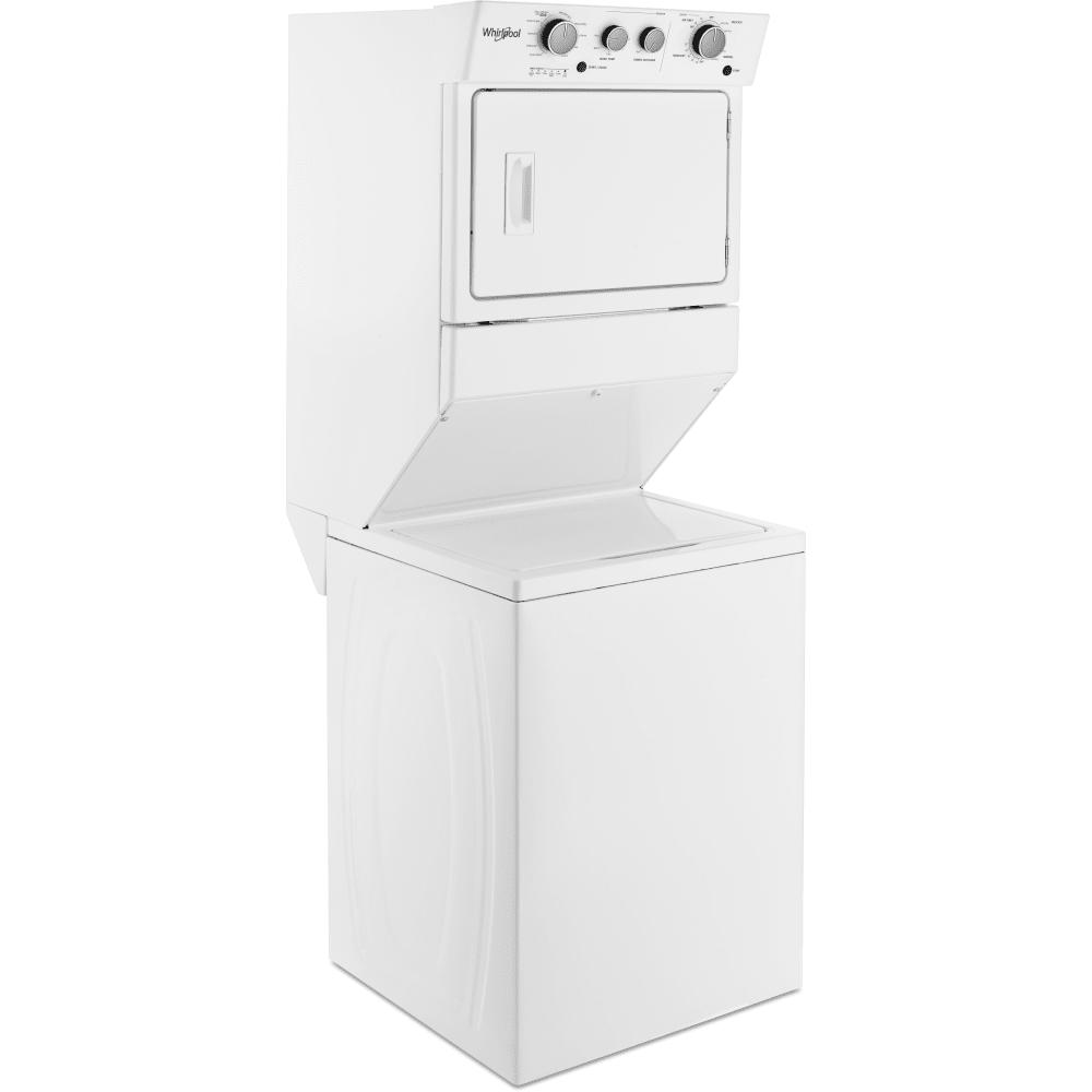 Wholesale-Whirlpool WGT4027HW Gas Laundry Center 27 inch Stackable White-Washer Dryer-Electro Vision Inc