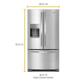 Wholesale-Whirlpool WRF555SDFZ 36-inch Wide French Door Refrigerator - 25 CF-Refrigerator-Electro Vision Inc
