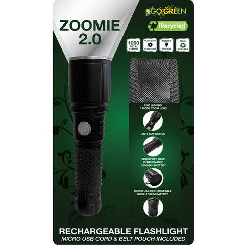 Wholesale-ZOOMIE 2.0 USB RECHARGEABLE LED FLASHLIGHT-Flashlights-Electro Vision Inc