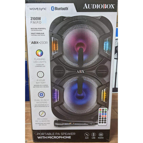 Wholesale-AUDIOBOX ABX210R PORTABLE PA SPEAKER W MIC-Speaker-Electro Vision Inc