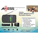Wholesale-Axess PR3206 Portable/Rechargeable Mini AM/FM Radio +USB/TF Slot-Radio-Electro Vision Inc