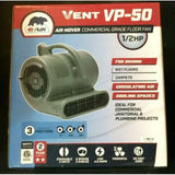 Wholesale-B Air VP50 - 1/2 HP Air Mover for Janitorial Water Damage Restoration Stackable Carpet Dryer Floor Blower Fan in Grey-Fans-Electro Vision Inc