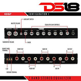 Wholesale-DS18 KEQ7 Seven Band Pre Amplifier Equalizer with Front Aux 7 Volt RCA-Car Audio-Electro Vision Inc