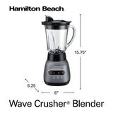 Wholesale-Hamilton Beach 58181 Wave Crusher Blender with Two Jars GLASS JAR-Blender-Electro Vision Inc