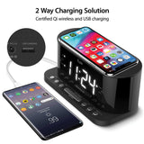 Wholesale-iLuv MORCAL5QULBK Dual Alarm Clock Radio With Qi Black-Boombox Radio Alarm-Electro Vision Inc
