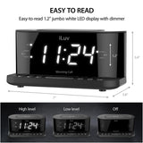Wholesale-iLuv MORCAL5QULBK Dual Alarm Clock Radio With Qi Black-Boombox Radio Alarm-Electro Vision Inc