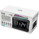 Wholesale-iLuv MORCAL5QULBK Dual Alarm Clock Radio With Qi Black-Boombox Radio Alarm-Electro Vision Inc