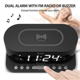 Wholesale-iLuv MORCAL5QULBK Dual Alarm Clock Radio With Qi Black-Boombox Radio Alarm-Electro Vision Inc