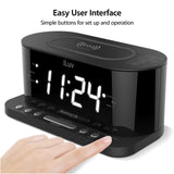 Wholesale-iLuv MORCAL5QULBK Dual Alarm Clock Radio With Qi Black-Boombox Radio Alarm-Electro Vision Inc