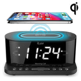 Wholesale-iLuv MORCAL5QULBK Dual Alarm Clock Radio With Qi Black-Boombox Radio Alarm-Electro Vision Inc