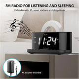 Wholesale-iLuv MORCAL5QULBK Dual Alarm Clock Radio With Qi Black-Boombox Radio Alarm-Electro Vision Inc