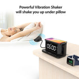 Wholesale-iluv TS5QWULBK - TimeShaker-Wireless Charging Alarm Clock w/ Jumbo Display, Radio-Alarm Clock-Electro Vision Inc