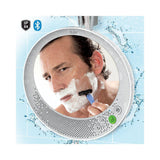 Wholesale-iLuv AUDSMIRRWH Water Resistant Portable Bluetooth Shower Speaker w/ Large Mirror-Bluetooth Audio-Electro Vision Inc