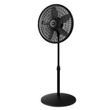 Wholesale-Lasko S18520 18" Adjustable Cyclone Pedestal Fan Black w Gray Blades-Fans-Electro Vision Inc