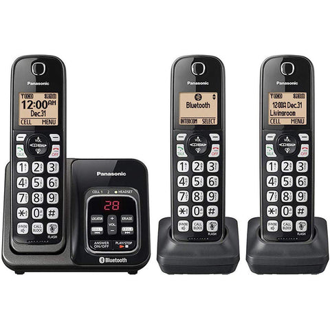 Wholesale-Panasonic KXTG833-RB 3 Handset Cordless Phone with Bluetooth - REFURBISHED-Phone-Electro Vision Inc
