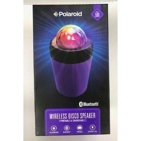 Wholesale-Polaroid PBT590PU Mini Wireless Bluetooth Disco Speaker With Colorful LED Lights - Purple-Bluetooth Audio-Electro Vision Inc
