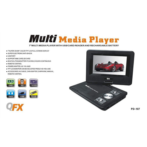 Wholesale-QFX PD107 7" Portable DVD Player-DVD Player-Electro Vision Inc