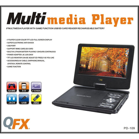 Wholesale-QFX PD109 9" Portable DVD Player-DVD Player-Electro Vision Inc