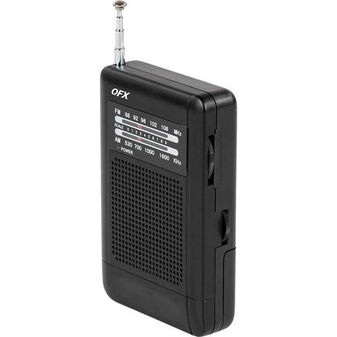 Wholesale-QFX R-68 Pocket Size AM/FM/Radio Buil In Speaker-Boombox Radio Alarm-Electro Vision Inc