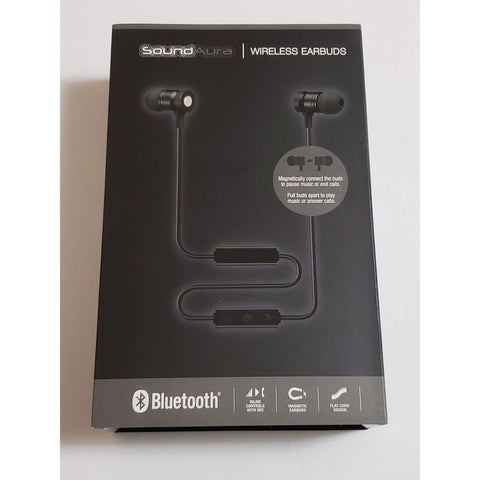 Wholesale-SoundAura SAEB16B Bluetooth Wireless Magnetic Earbuds Mic-Earbuds | Headphone-Electro Vision Inc