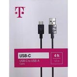 Wholesale-T-Mobile USB C to USB A Charging Cable - 4 ft - Black-Cable-Electro Vision Inc