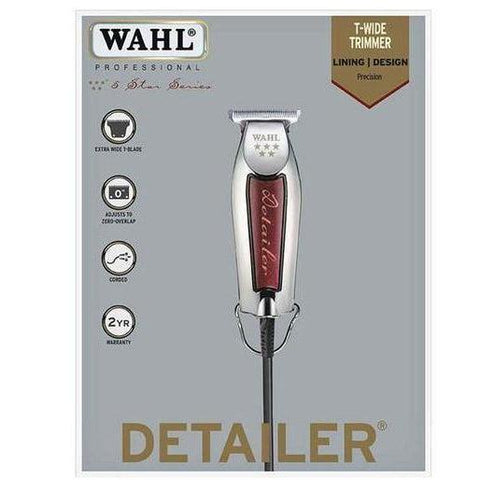 Wholesale-Wahl 8081-1208 Professional 5-Star Detailer with Adjustable T Blade for Extremely Close Trimming-Men's Grooming-Electro Vision Inc