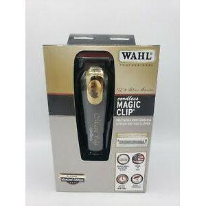 Wholesale-Wahl 8148-508 Limited Edition Black & Gold Magic Clip Clipper - CORDLESS-Men's Grooming-Electro Vision Inc